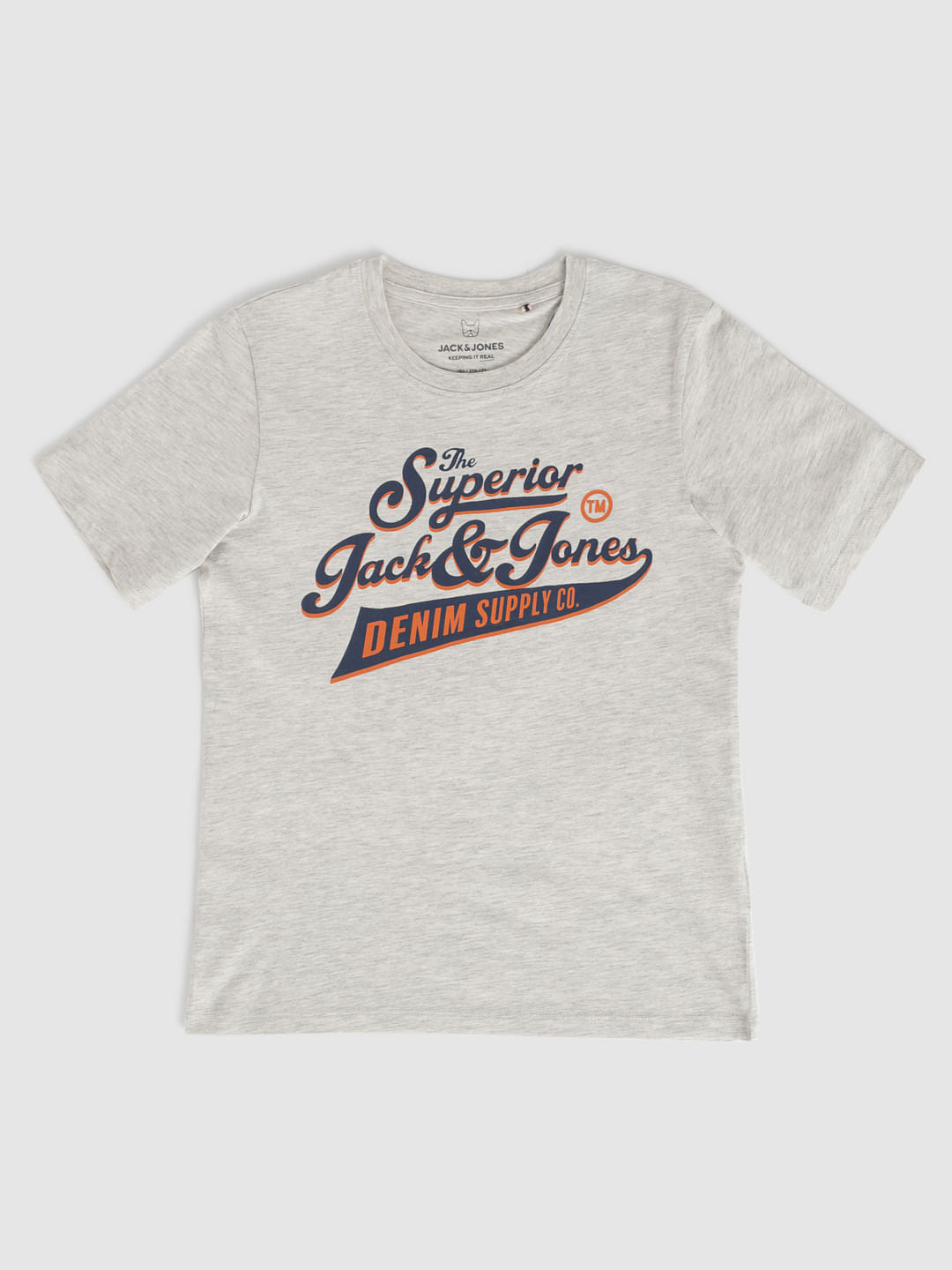 Boys White Typographic Print Crew Neck T-Shirt - 128/8Y