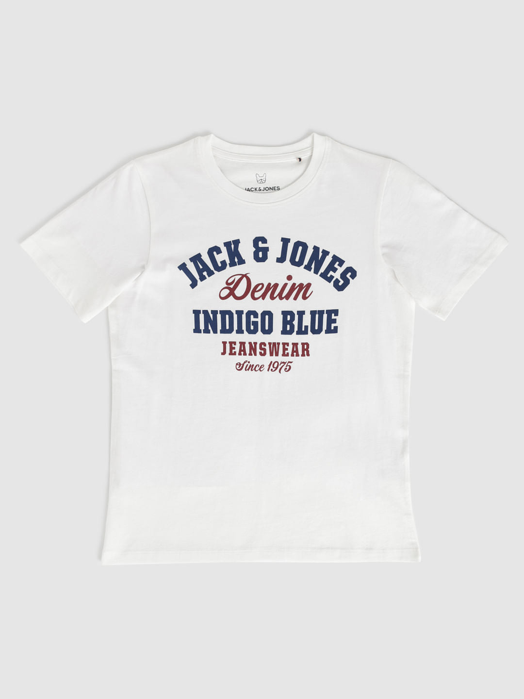 Boys White Text Print Crew Neck T-Shirt - 128/8Y