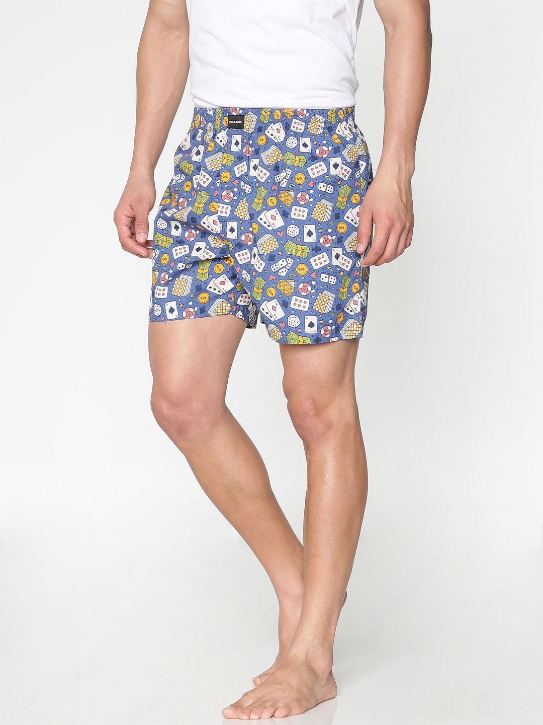 Blue All Over Casino Graphic Print Boxers