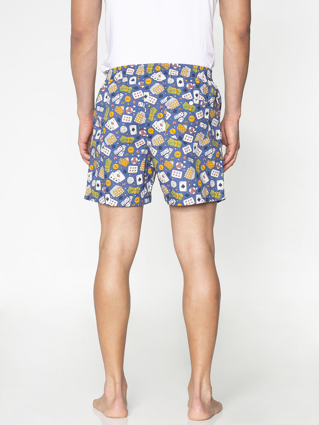 Blue All Over Casino Graphic Print Boxers