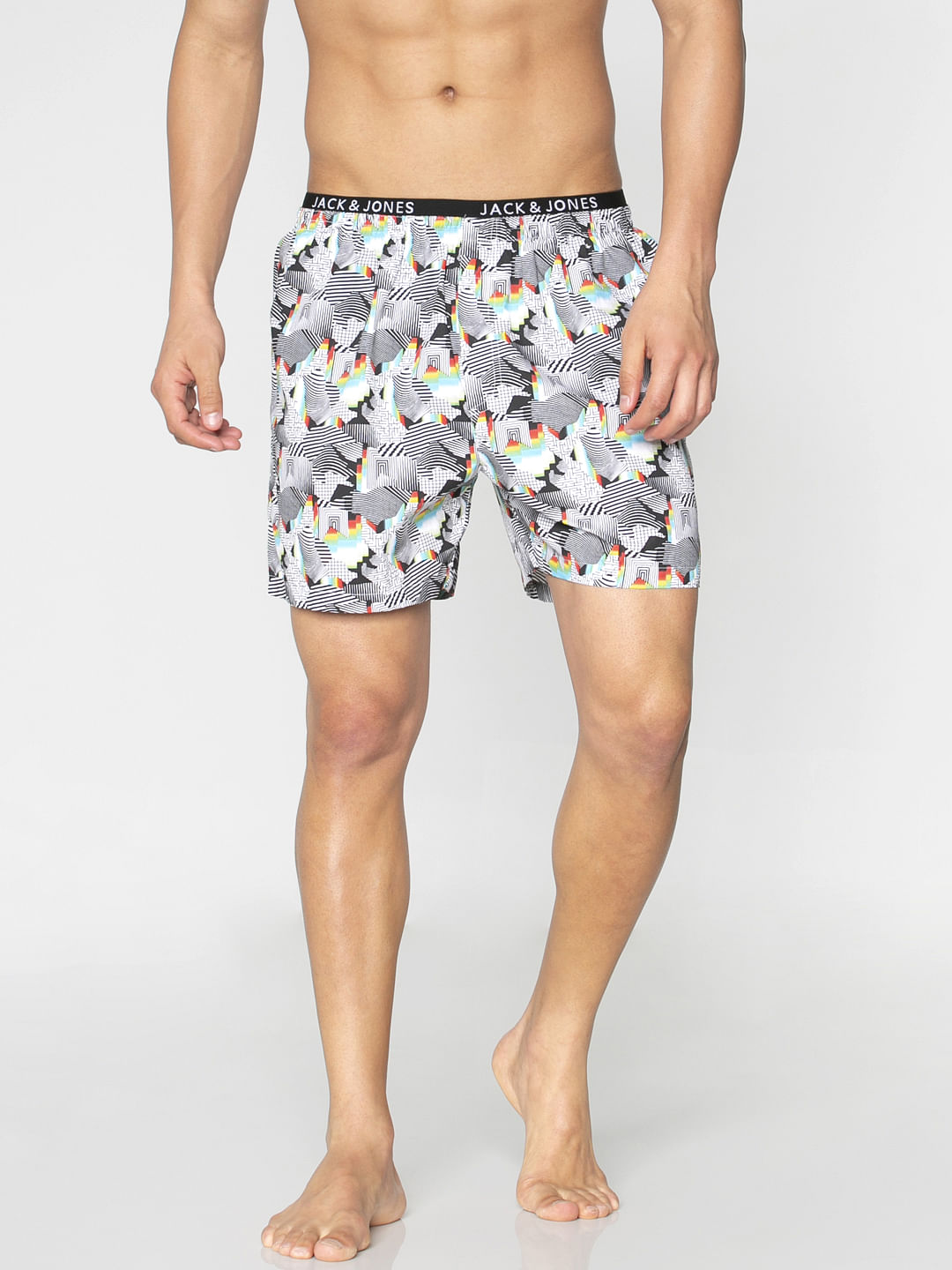 Black All Over Abstract Print Boxers - S