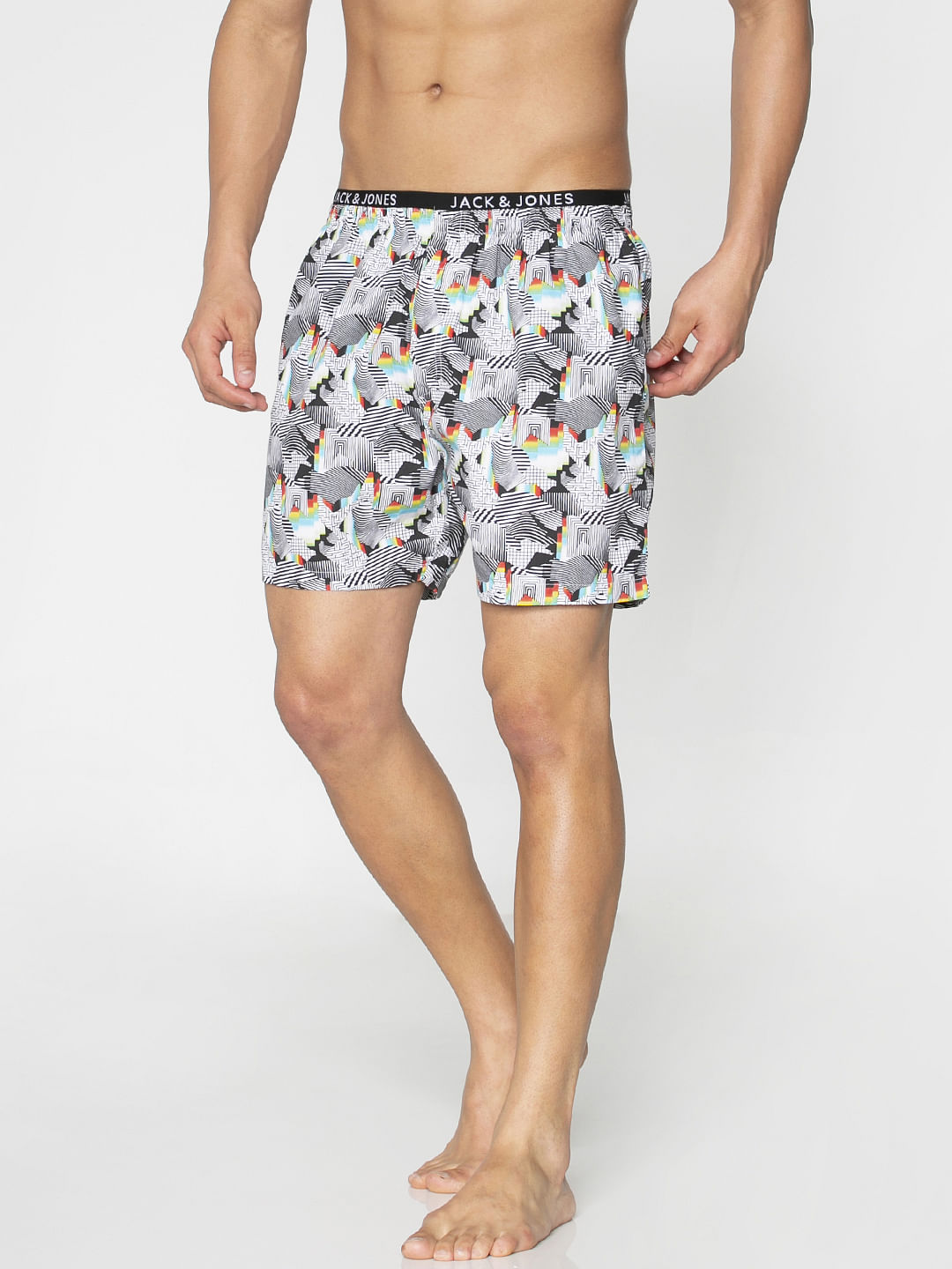 Black All Over Abstract Print Boxers