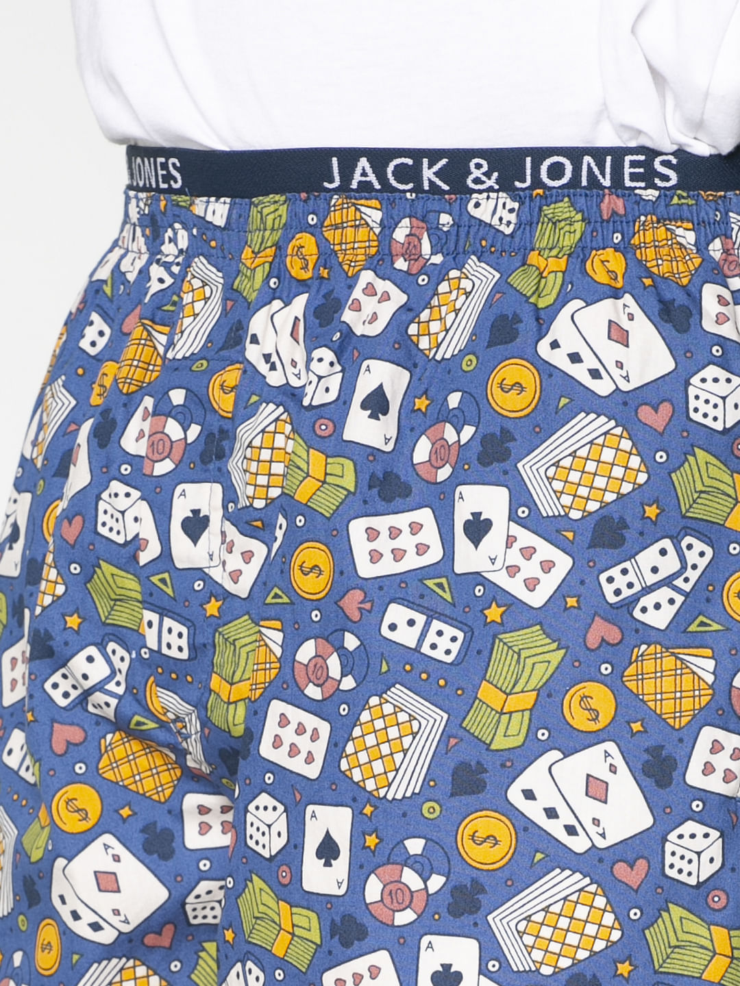 Blue All Over Poker Game Graphic Print Boxers