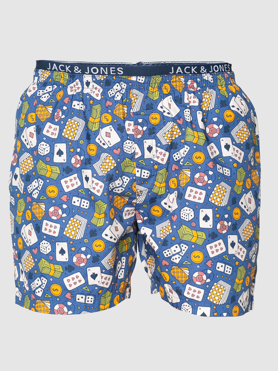 Blue All Over Poker Game Graphic Print Boxers