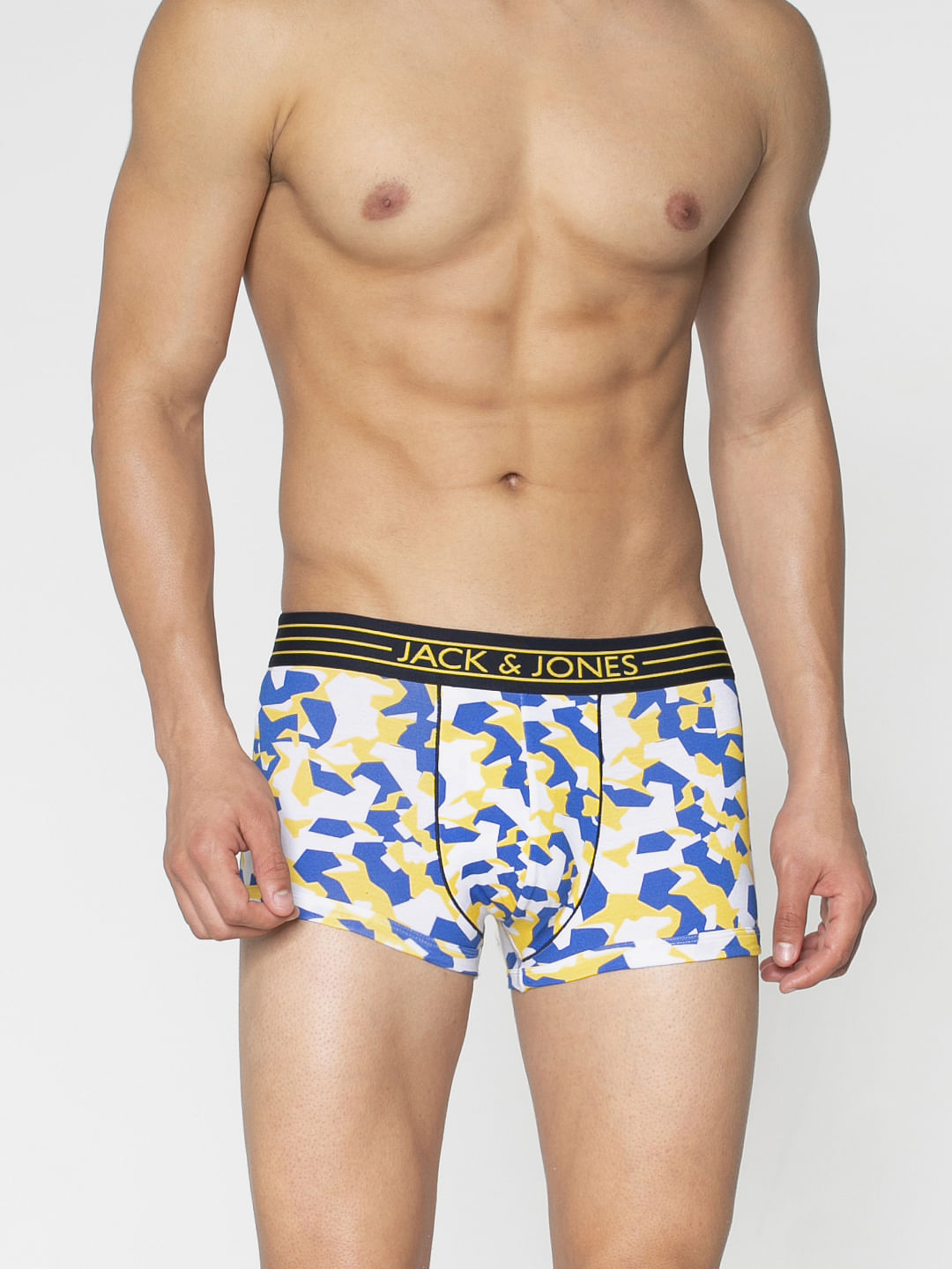 Blue Abstract Print Brazilian Trunks