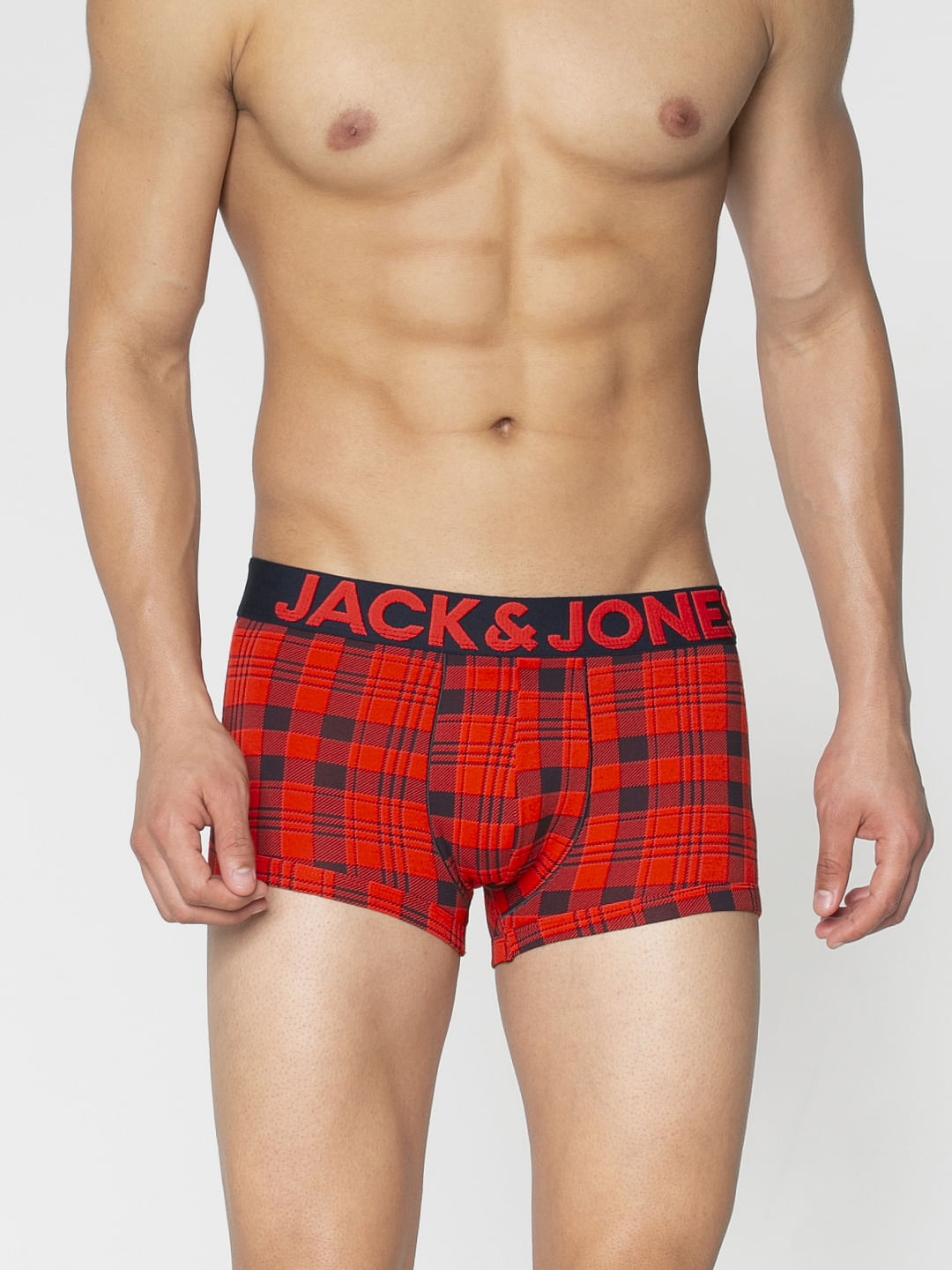 Red Checks Brazilian Trunks - S