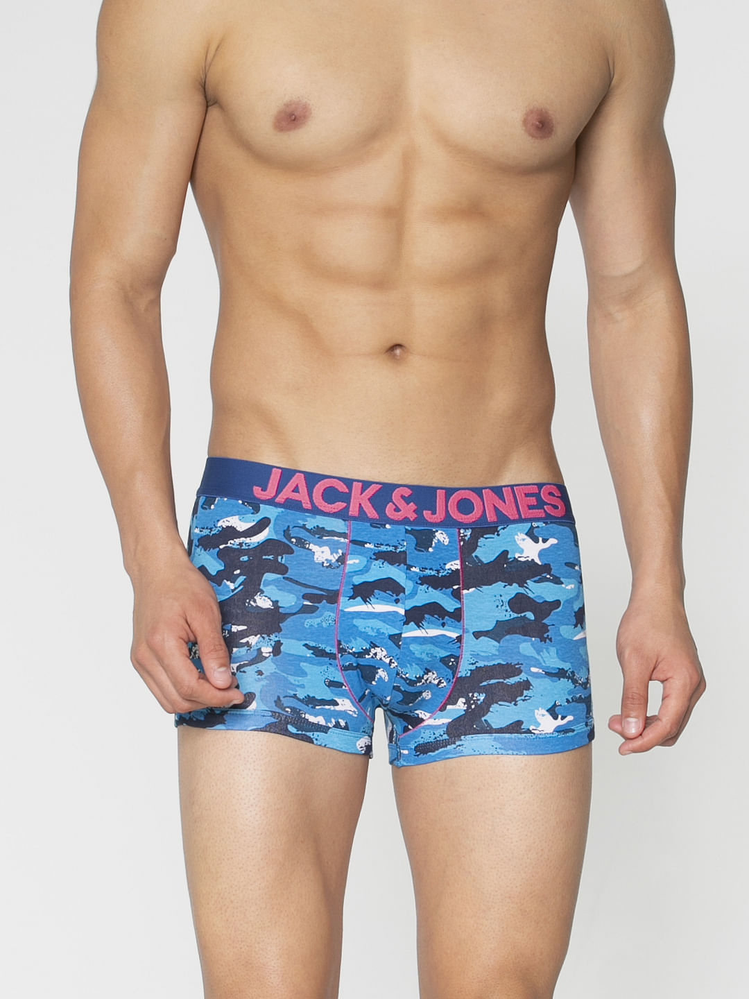 Blue All Over Camo Print Brazilian Trunks - S