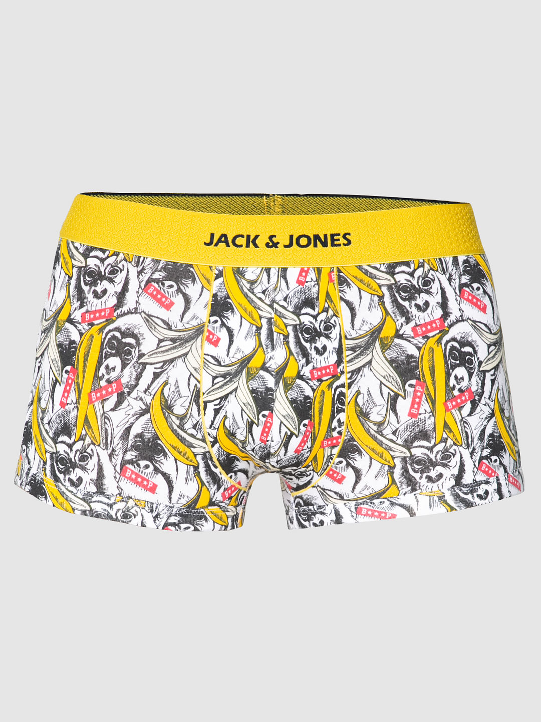White All Over Graphic Print Brazilian Trunks
