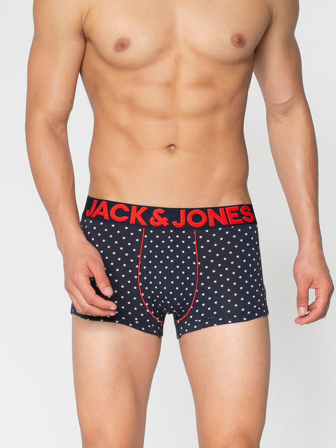 Blue All Over Star Print Brazilian Trunks