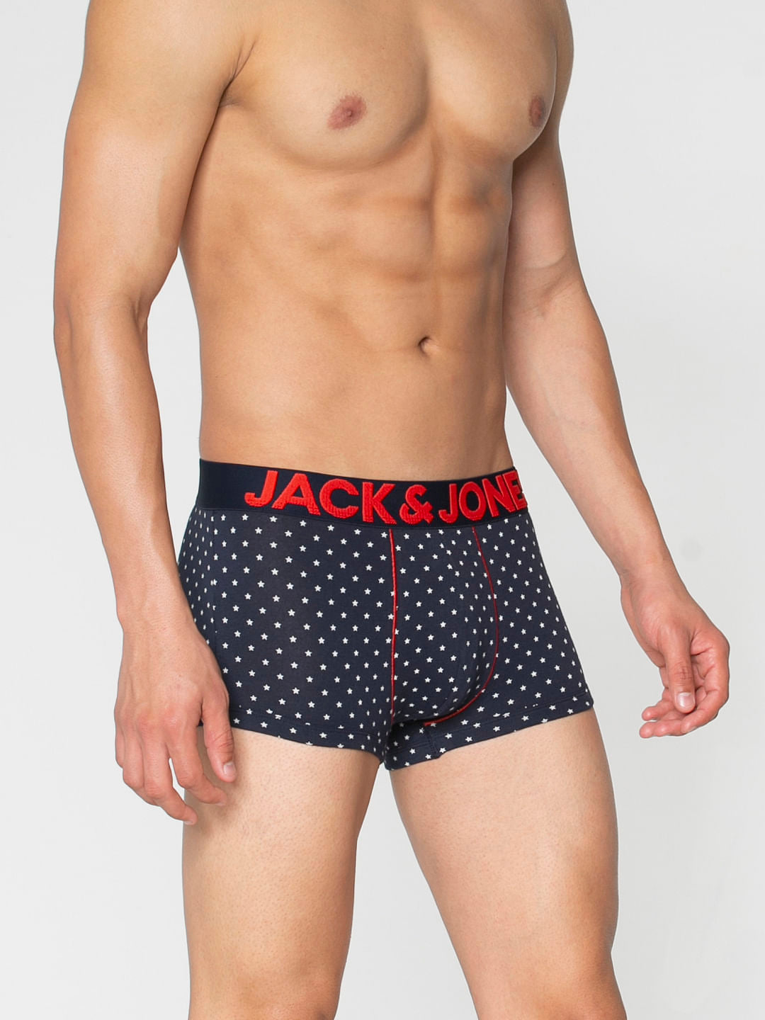 Blue All Over Star Print Brazilian Trunks