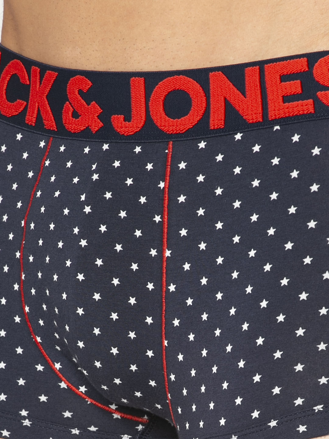 Blue All Over Star Print Brazilian Trunks