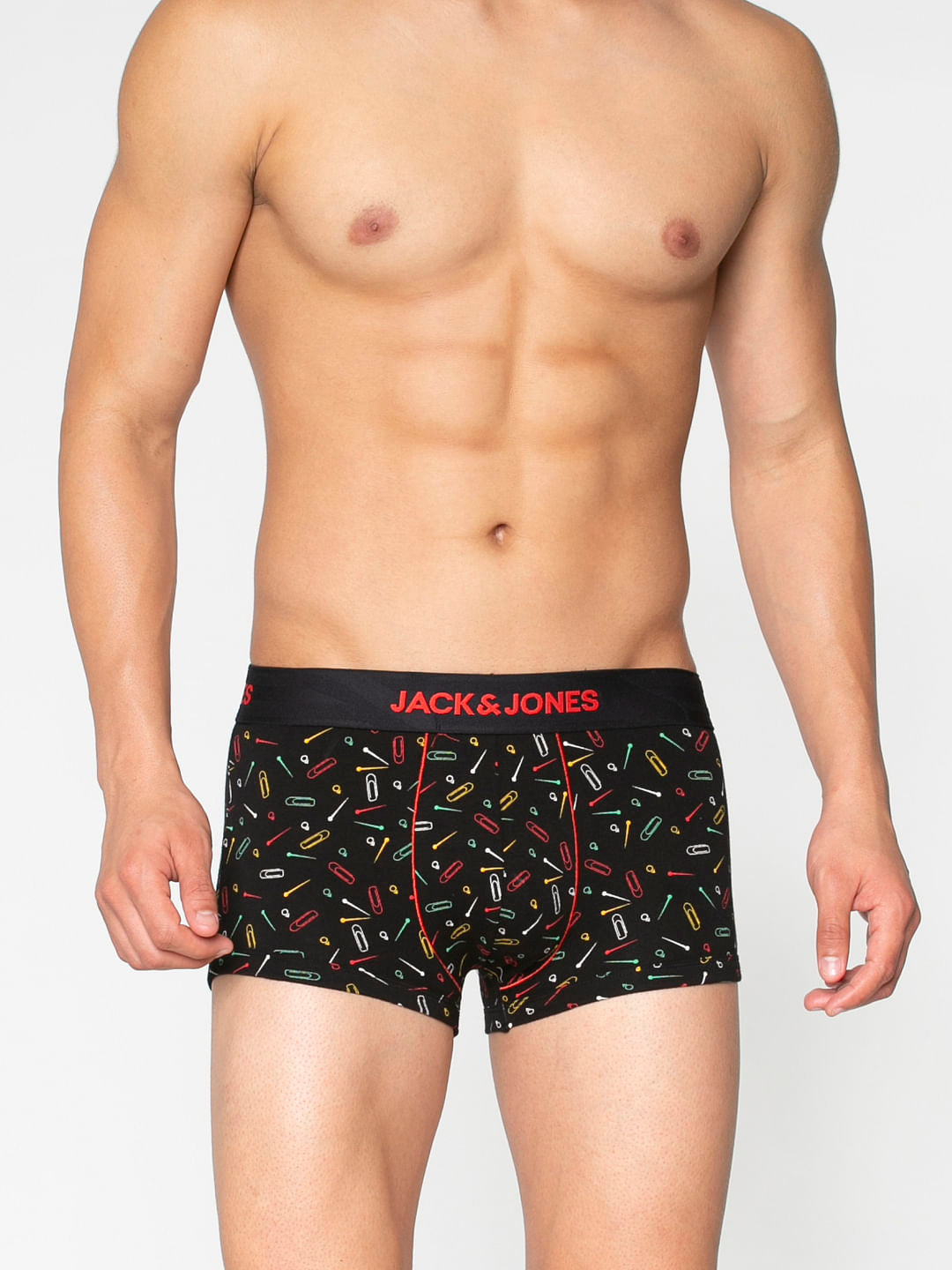 Black All Over Pin Print Brazilian Trunks