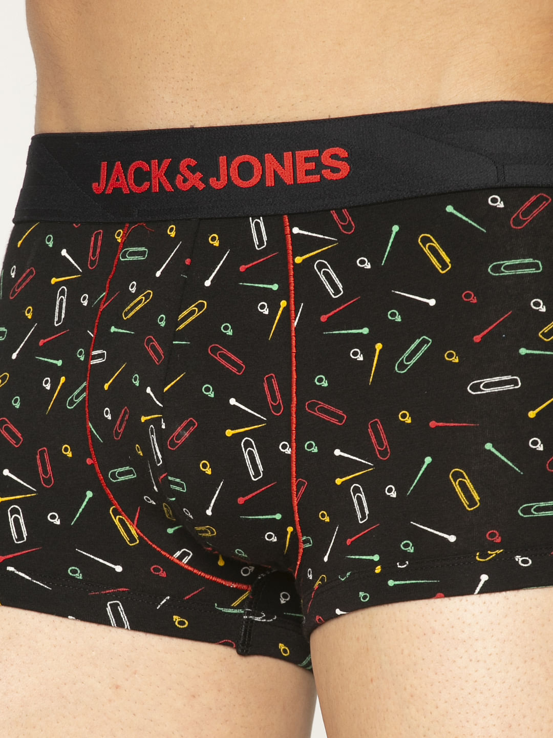 Black All Over Pin Print Brazilian Trunks