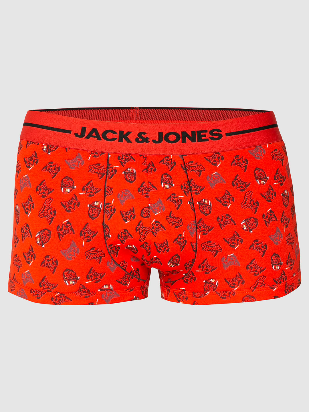 Red All Over Swag Print Brazilian Trunks