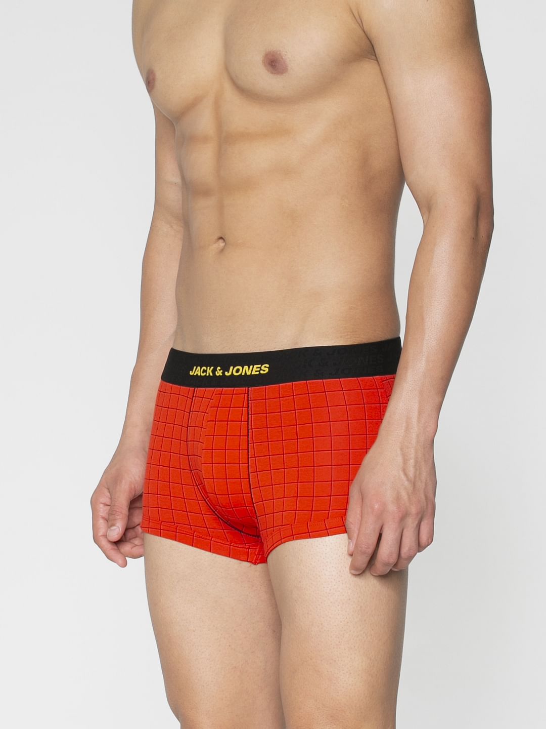 Red Checks Print Brazilian Trunks