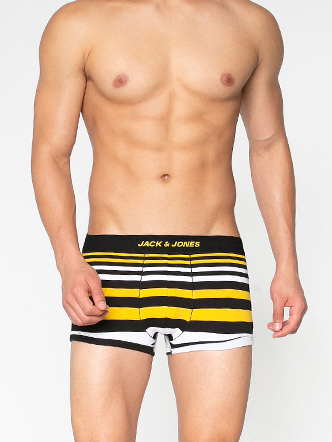 Black Striped Brazilian Trunks - S