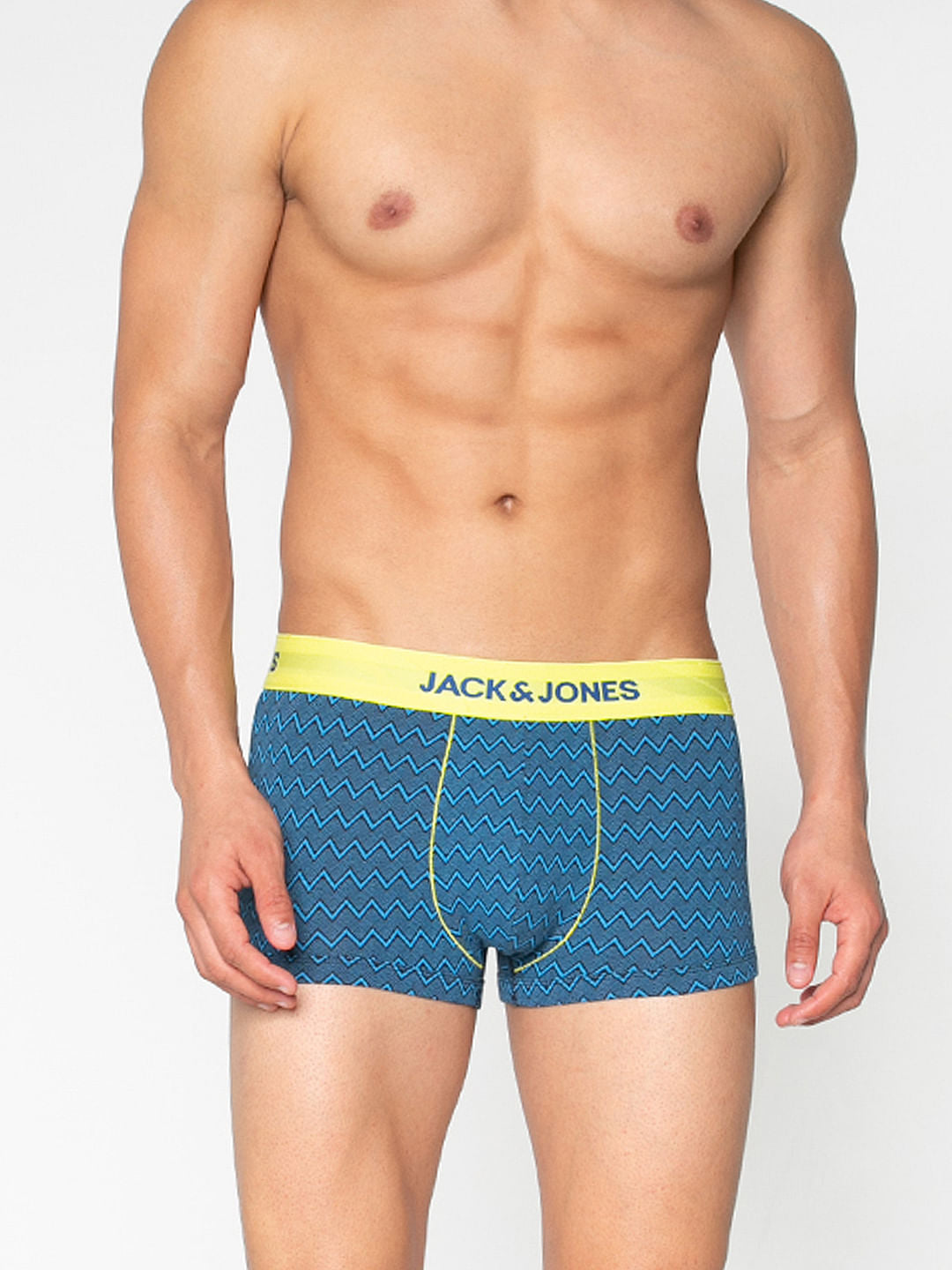 Blue Wavy Striped Brazilian Trunks - S
