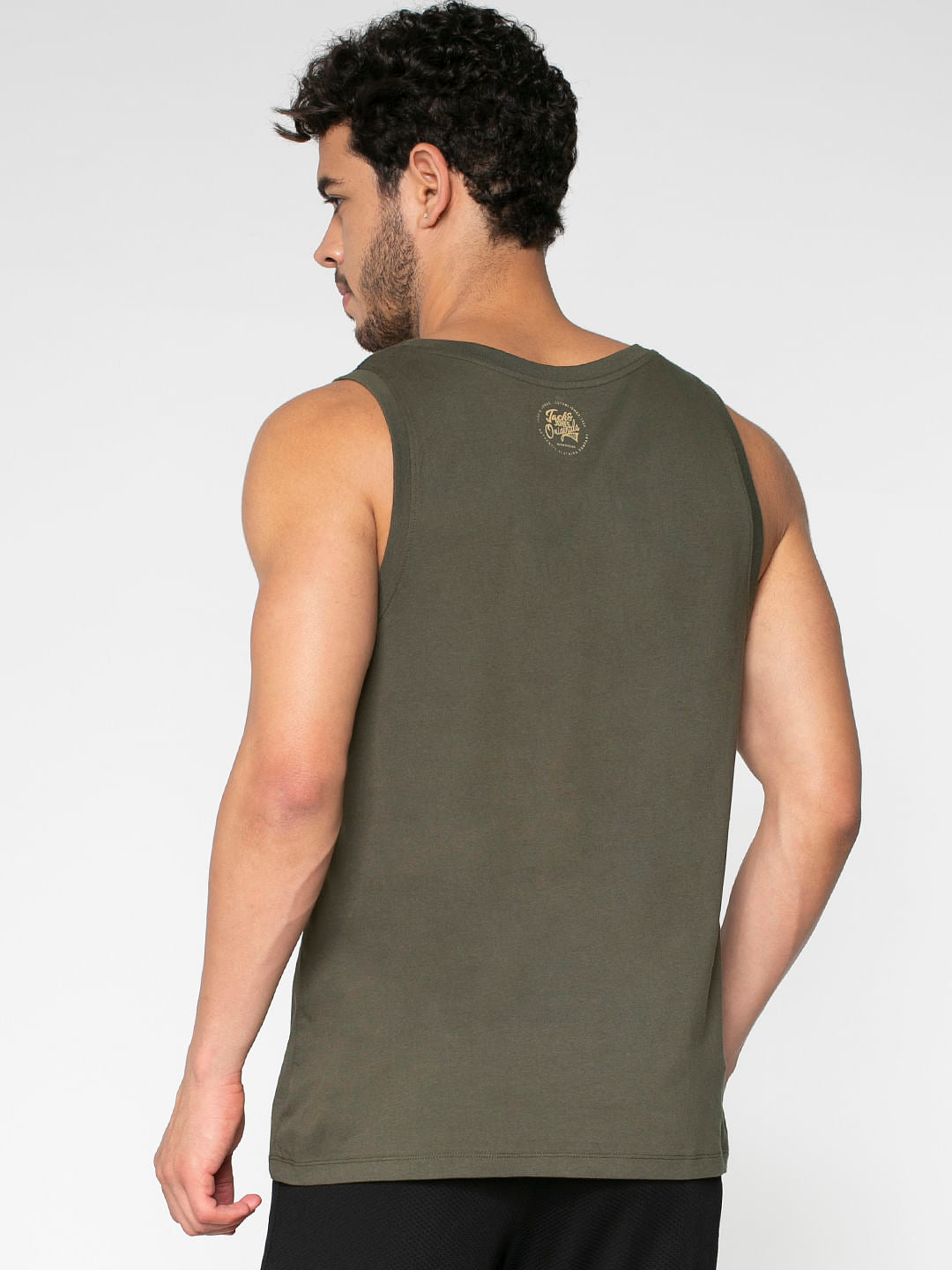 Dark Green Text Print Vest