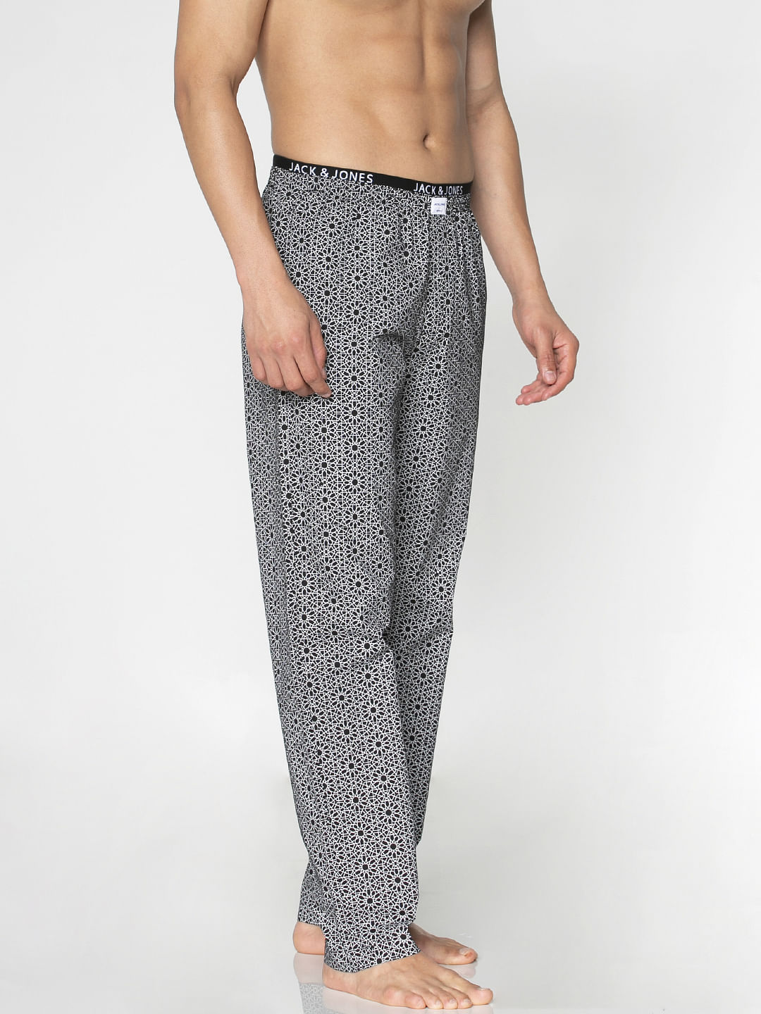 Black Abstract Print Pyjama