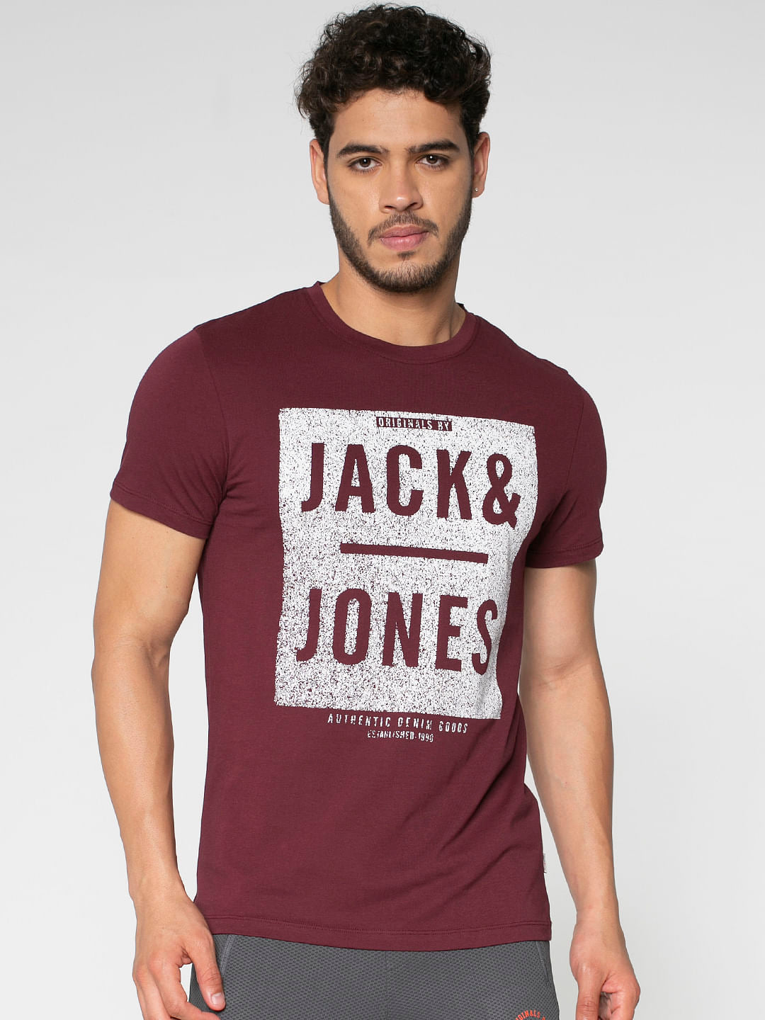 Red Text Print Crew Neck T-Shirt