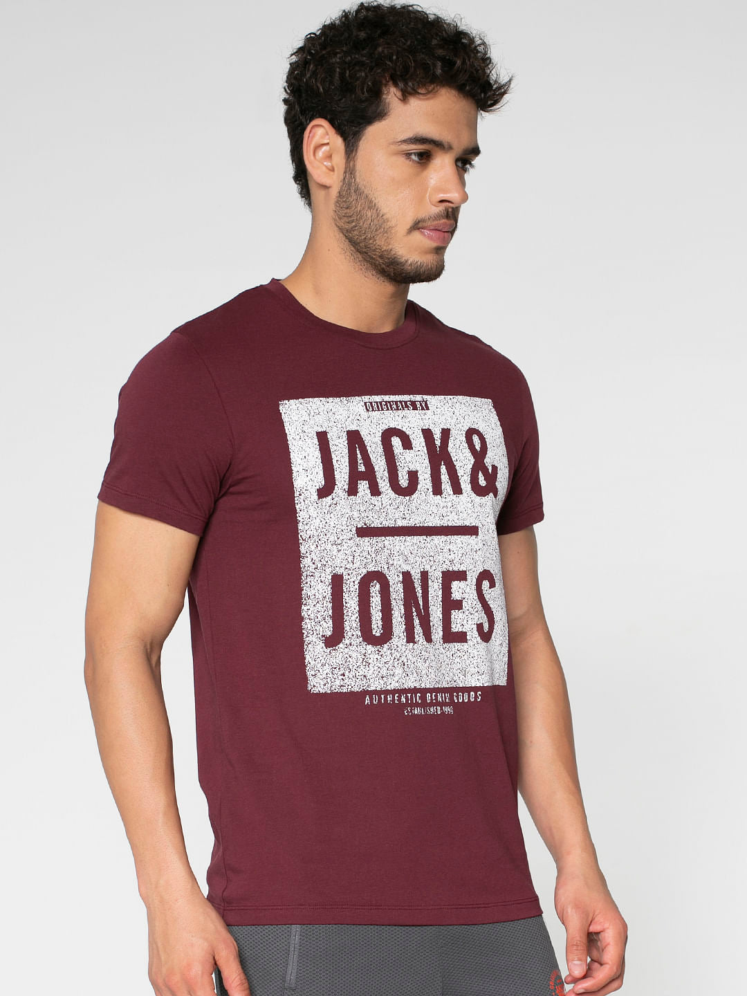 Red Text Print Crew Neck T-Shirt