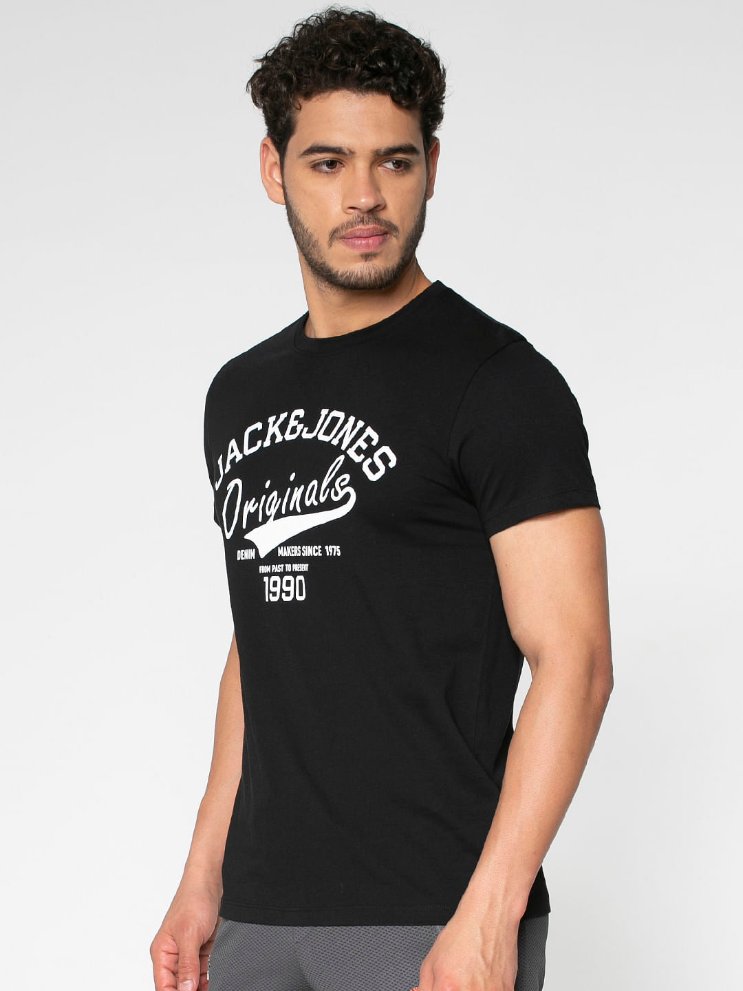 Black Logo Print Crew Neck T-Shirt