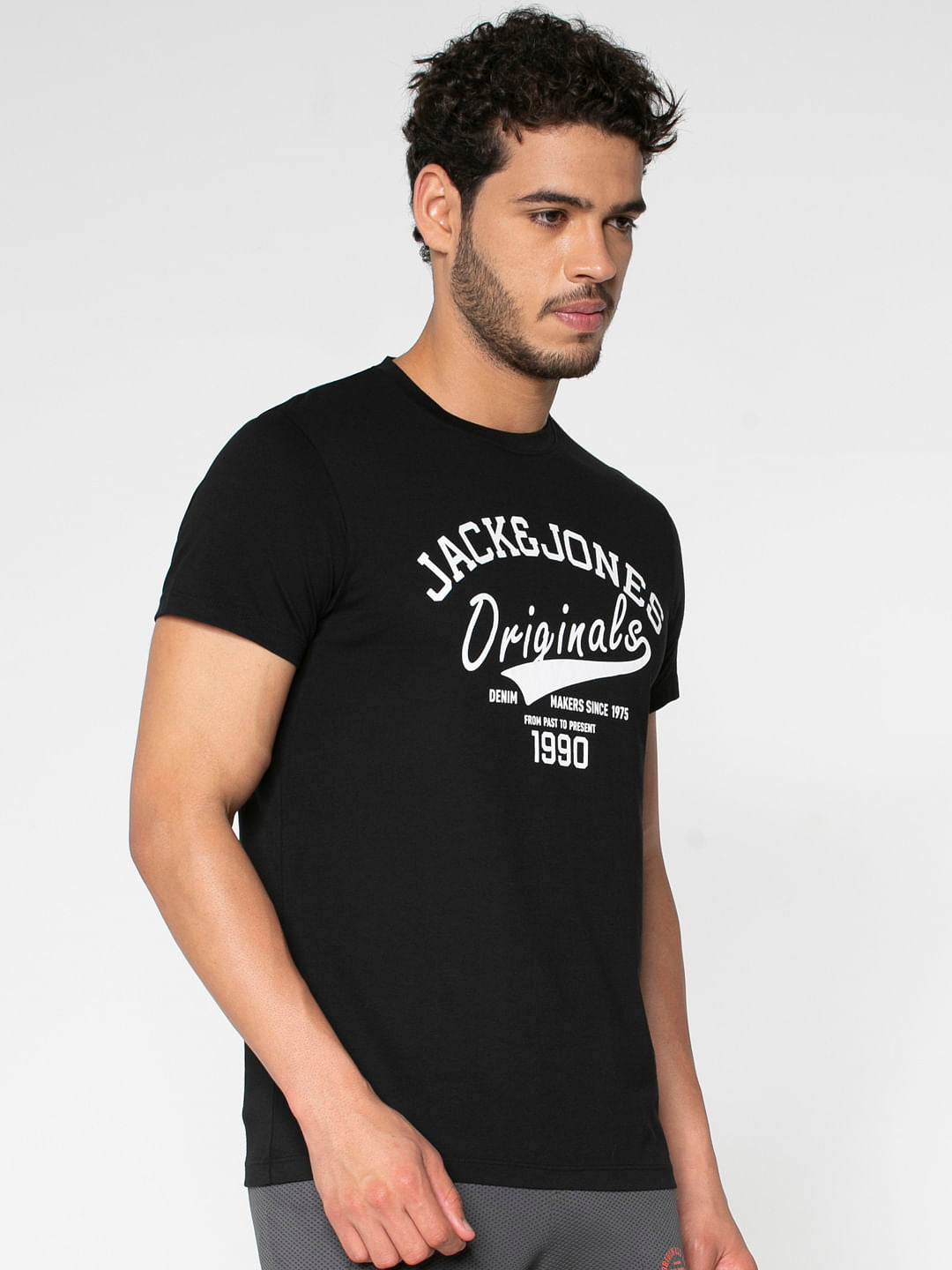 Black Logo Print Crew Neck T-Shirt