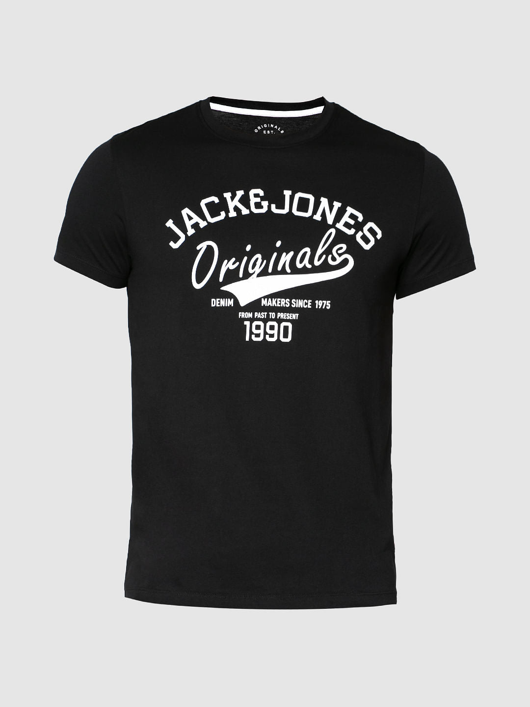 Black Logo Print Crew Neck T-Shirt