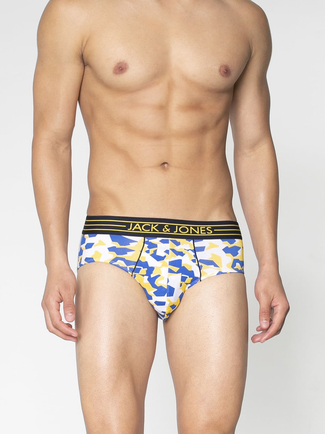 Blue Colour Blocked Printed Briefs
