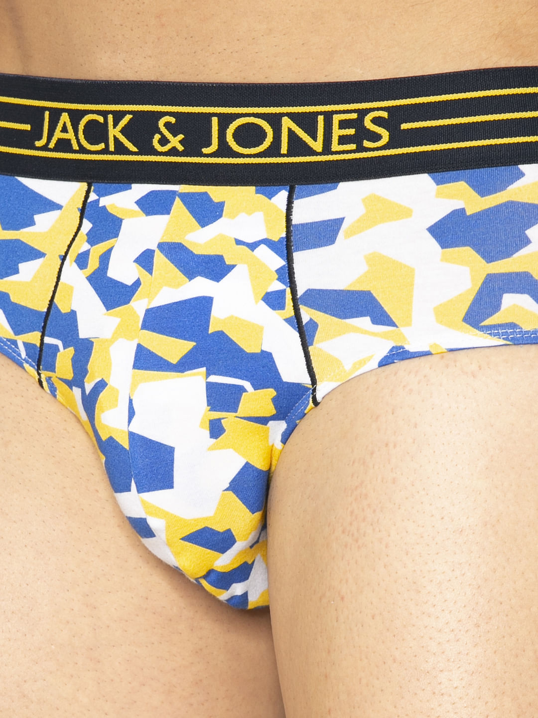 Blue Colour Blocked Printed Briefs