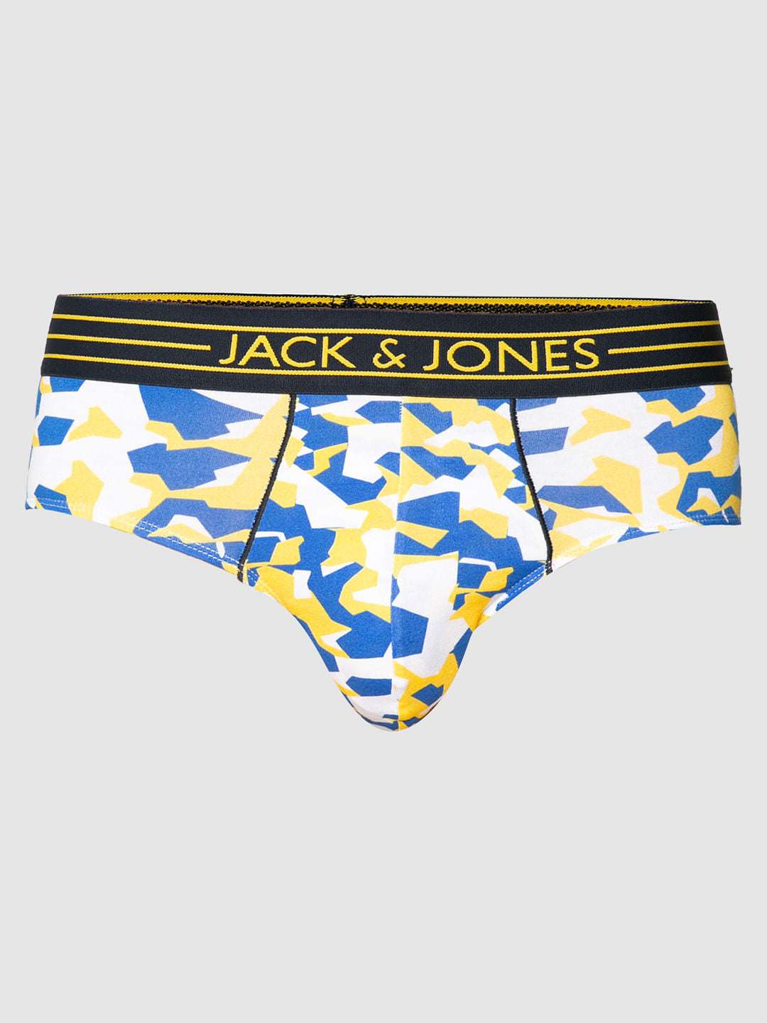 Blue Colour Blocked Printed Briefs