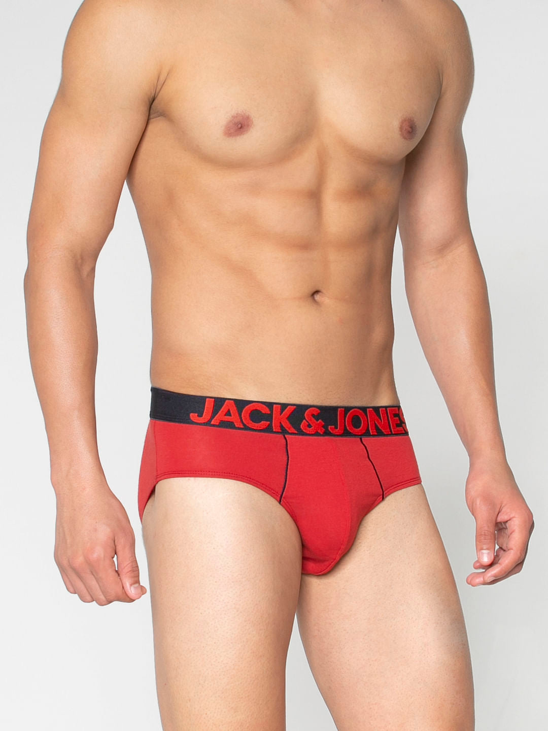 Pack Of Three Solid Briefs - Red, Blue And Green