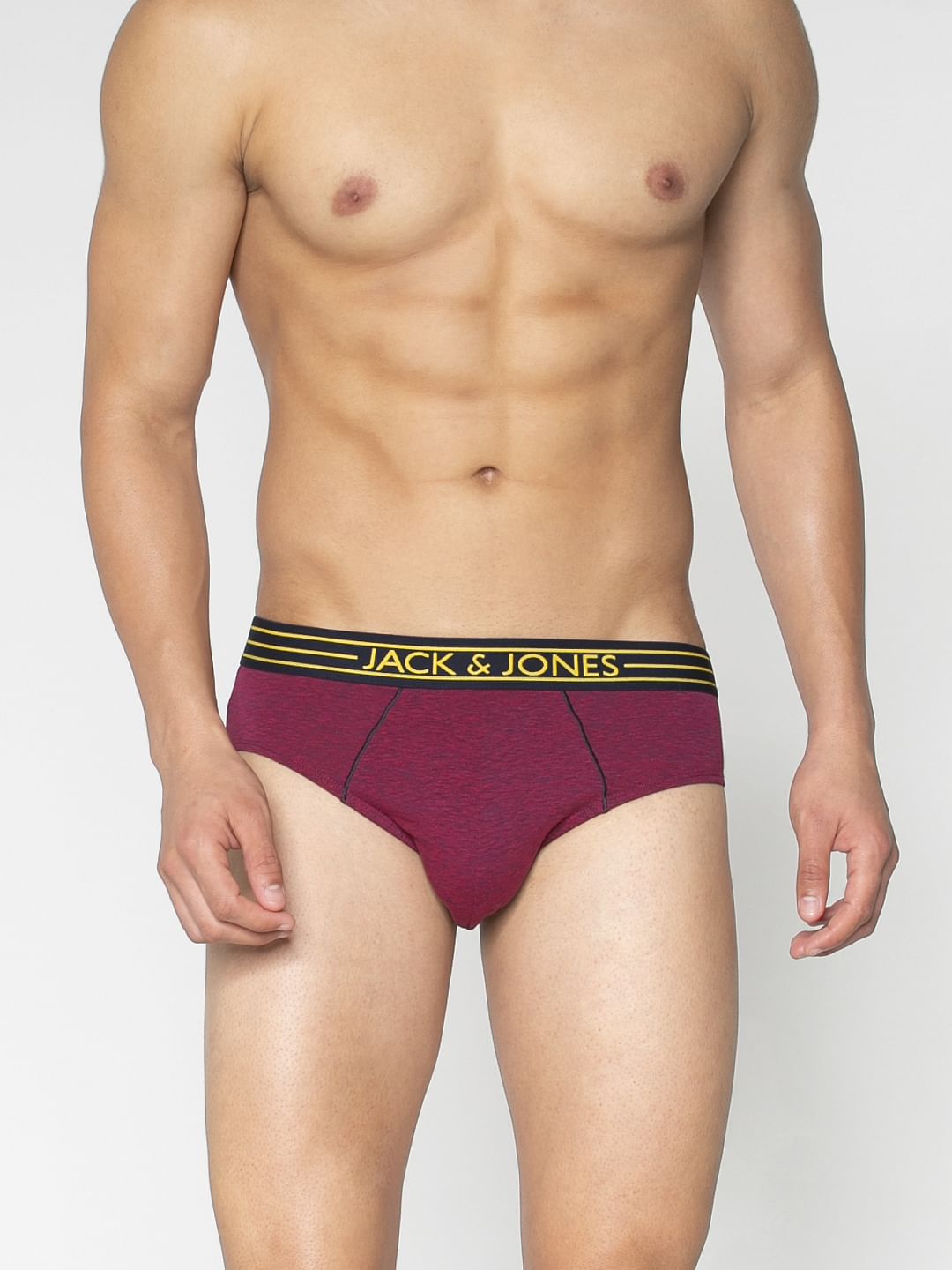 Red Textured Print Briefs