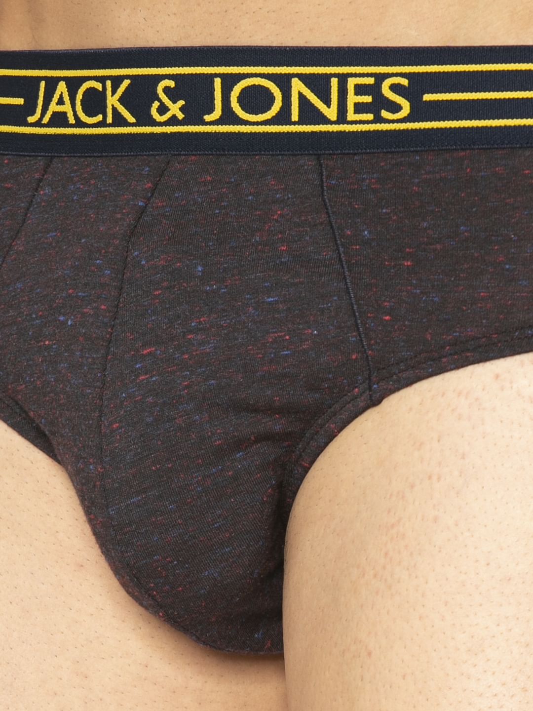 Black Textured Print Briefs