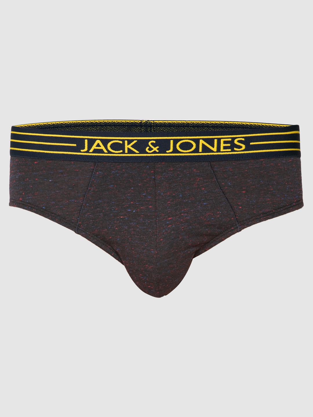 Black Textured Print Briefs
