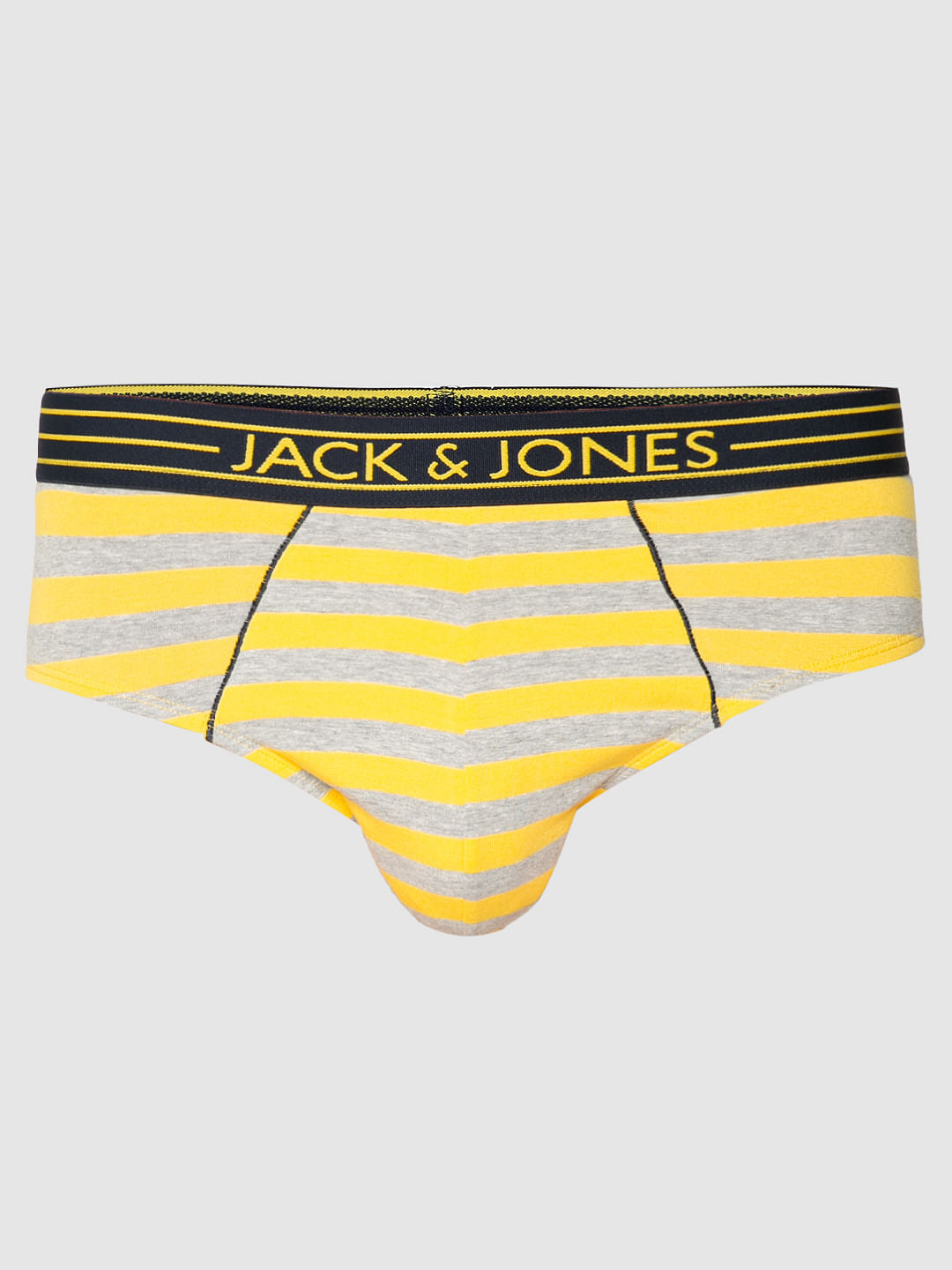 Yellow And Grey Striped Briefs