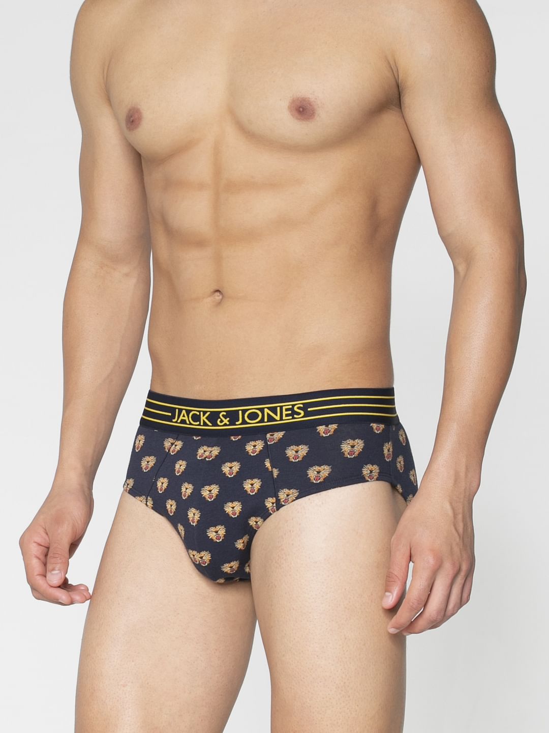 Blue All Over Tiger Graphic Print Briefs