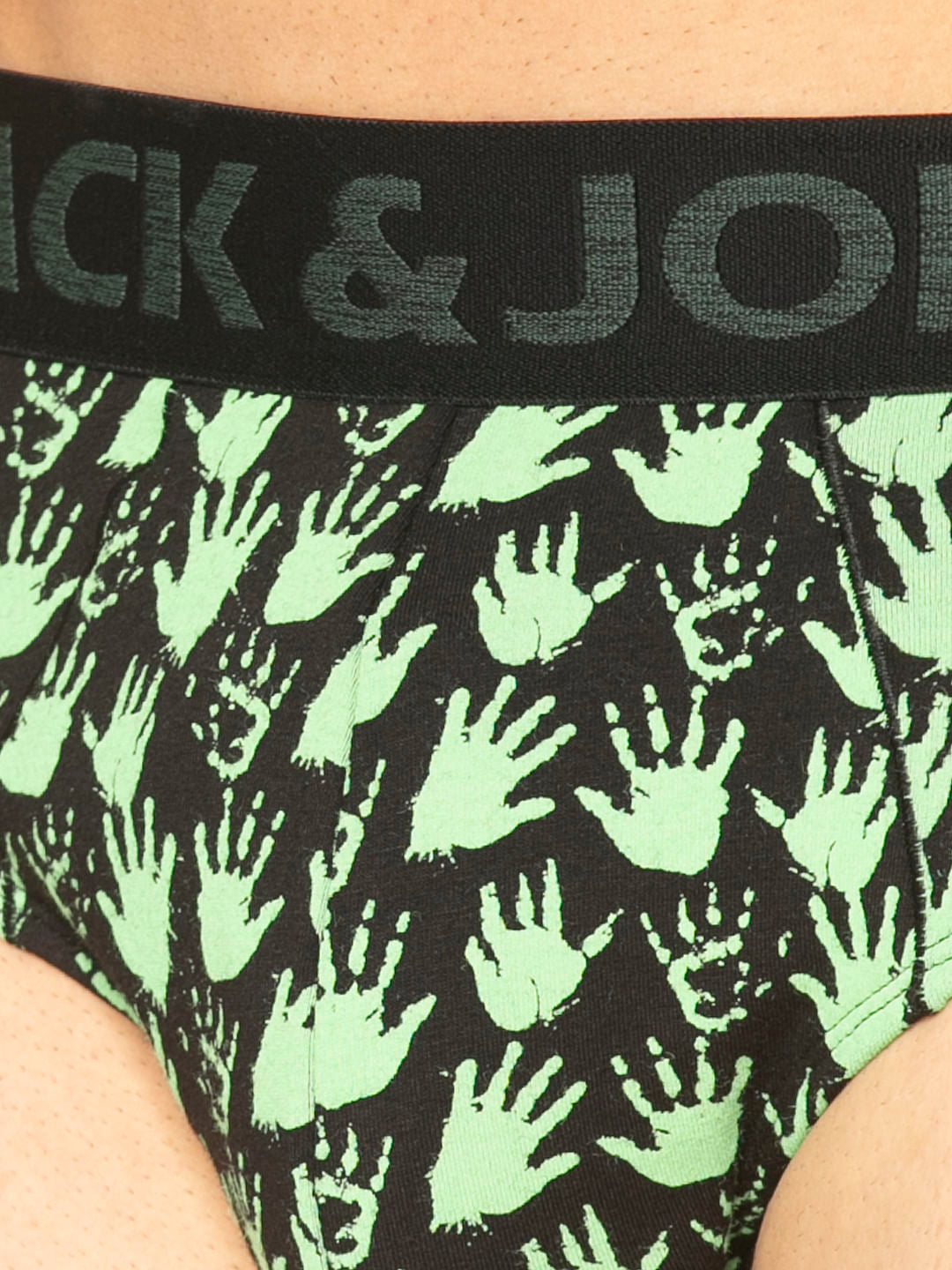 Black All Over Palm Print Briefs