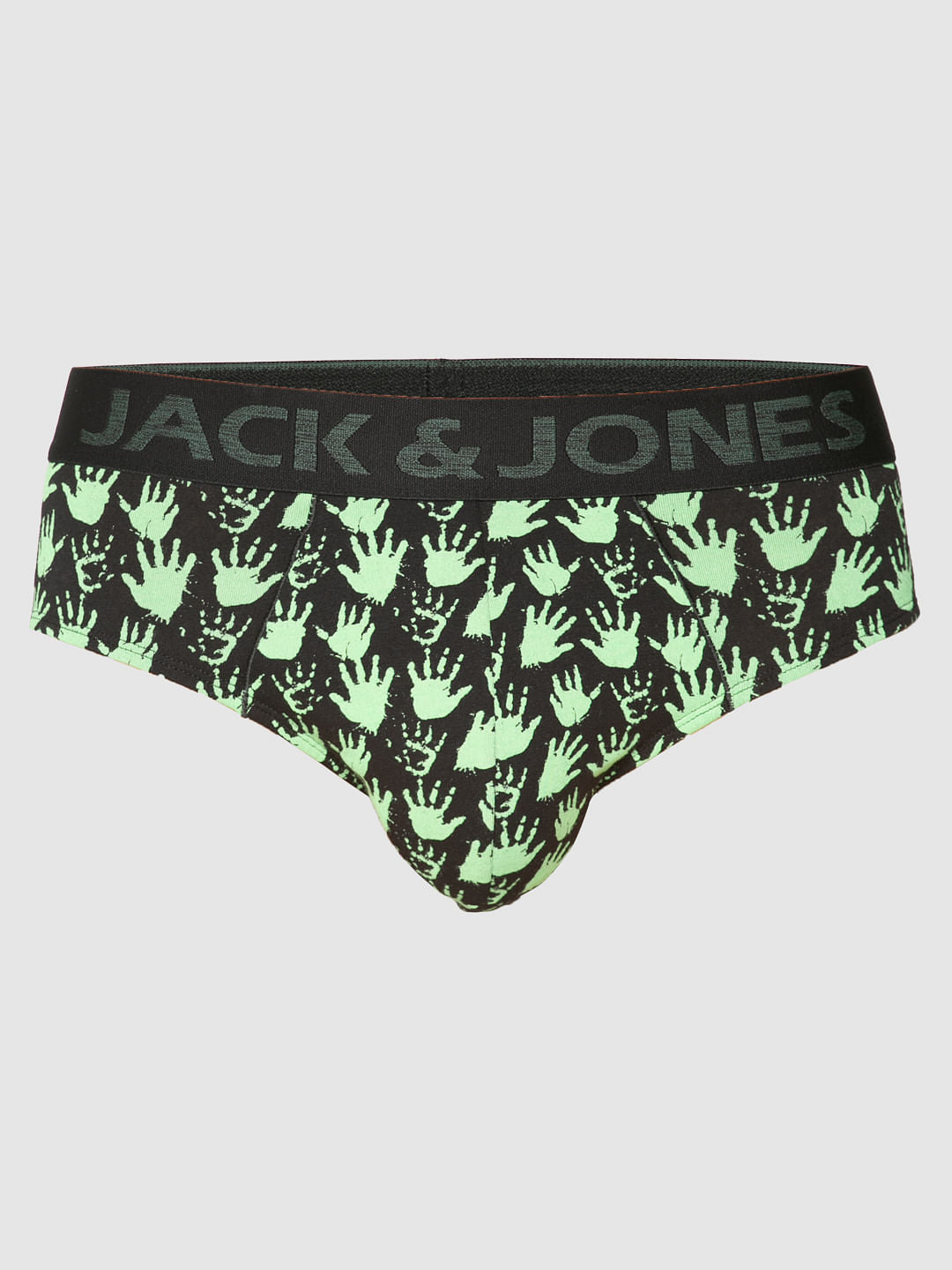 Black All Over Palm Print Briefs