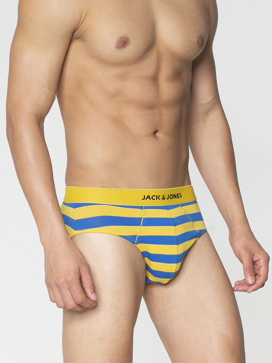 Blue And Yellow Striped Briefs
