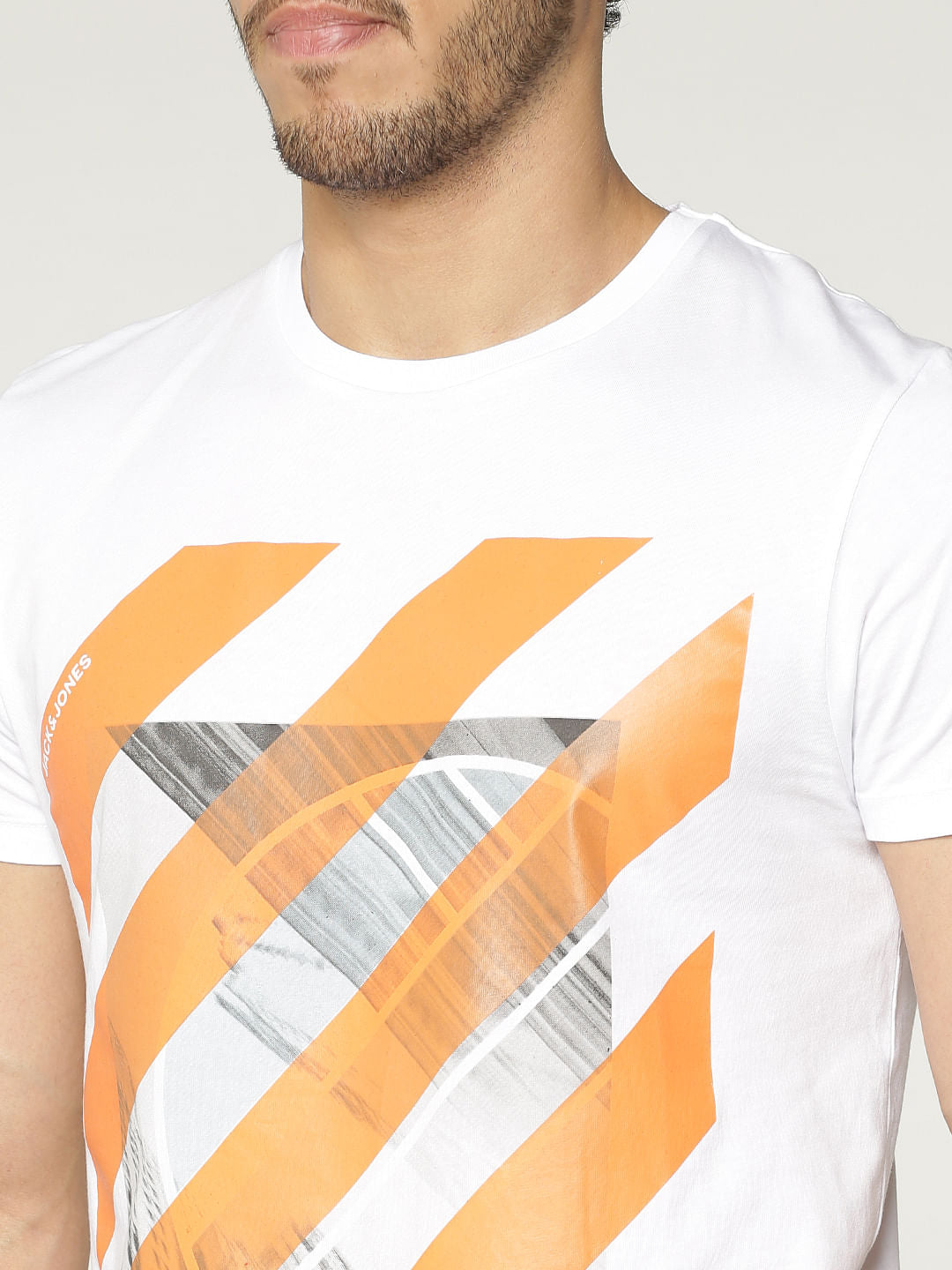 White Graphic Print Crew Neck T-Shirt