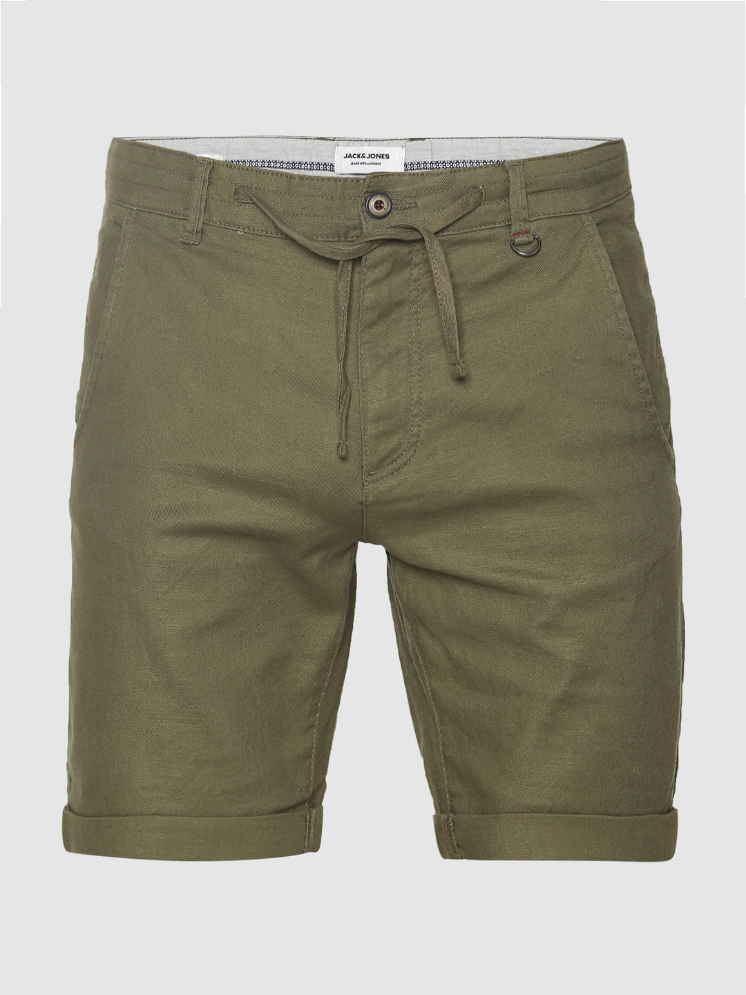Green Drawstring Chino Shorts