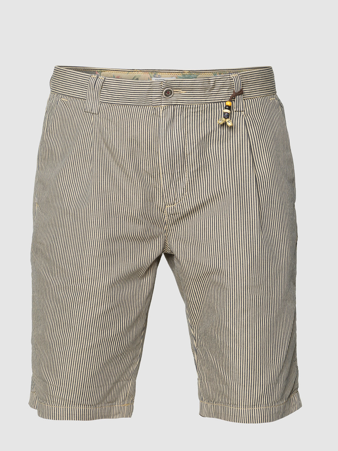 Brown Striped Over Dyed Chino Shorts