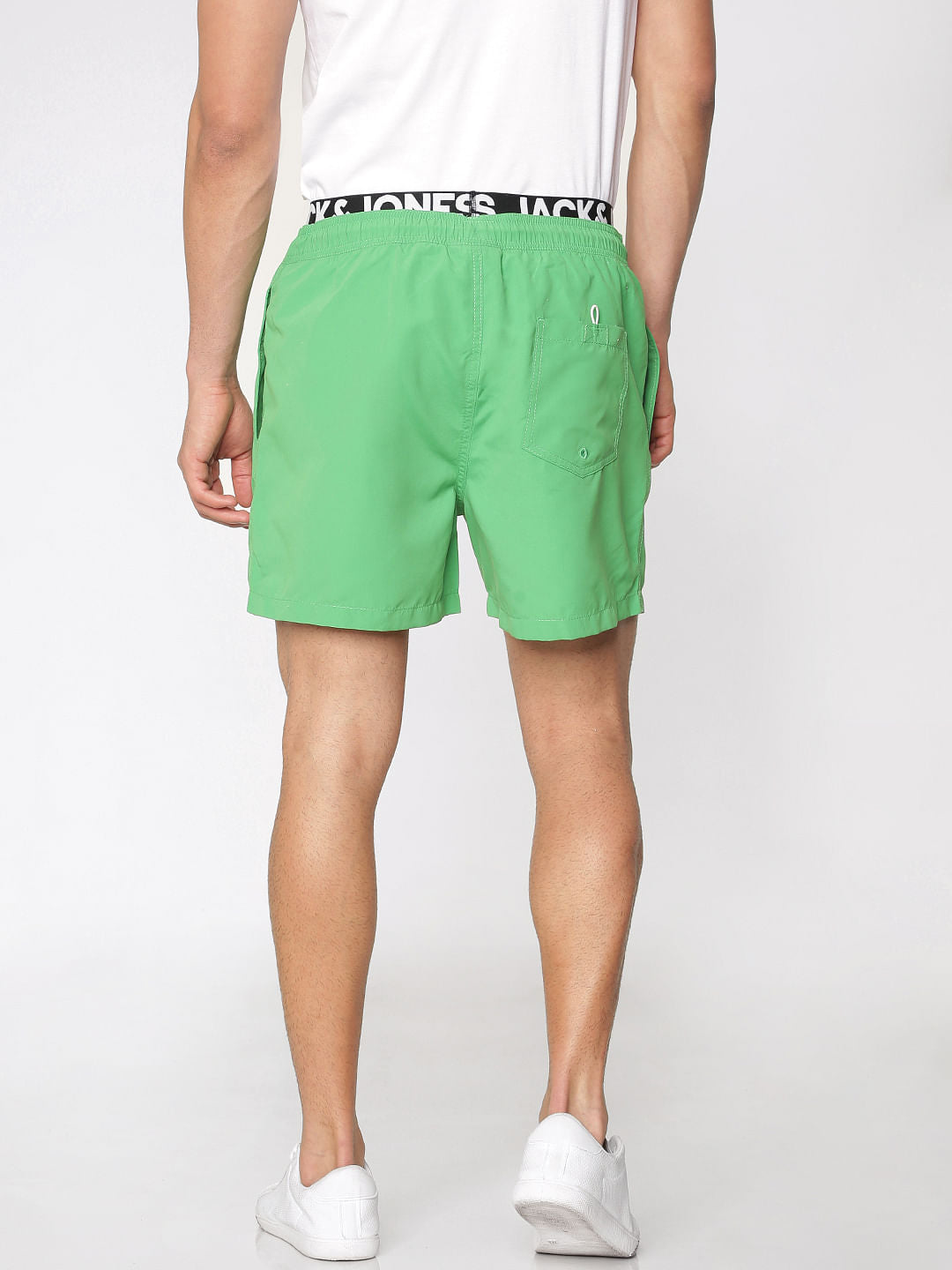 Green Contrast Drawstring Waist Swimshorts