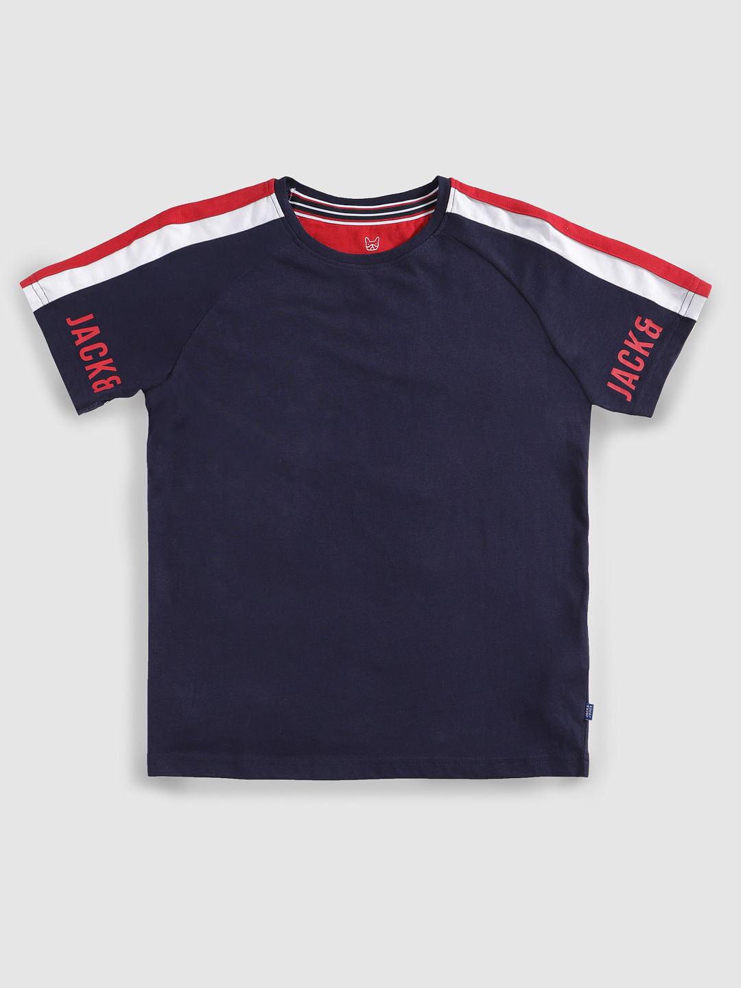Boys Navy Blue Logo Print Crew Neck T-Shirt - 128/8Y