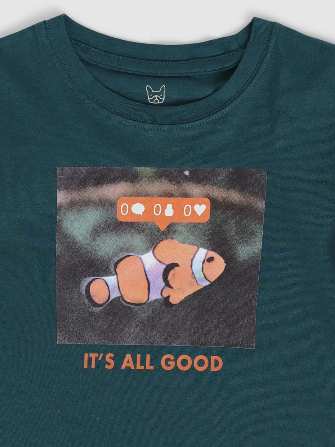 Boys Green Graphic Print Crew Neck T-Shirt