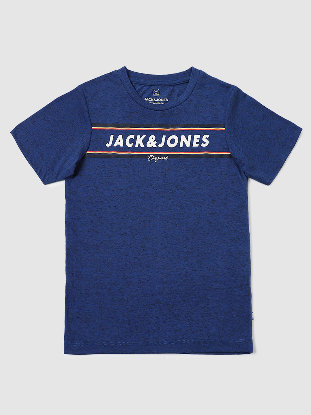 Boys Blue Logo Print Crew Neck T-shirt - 128/8Y