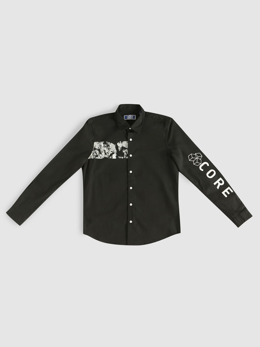 Boys Black Printed Shirt - 128/8Y