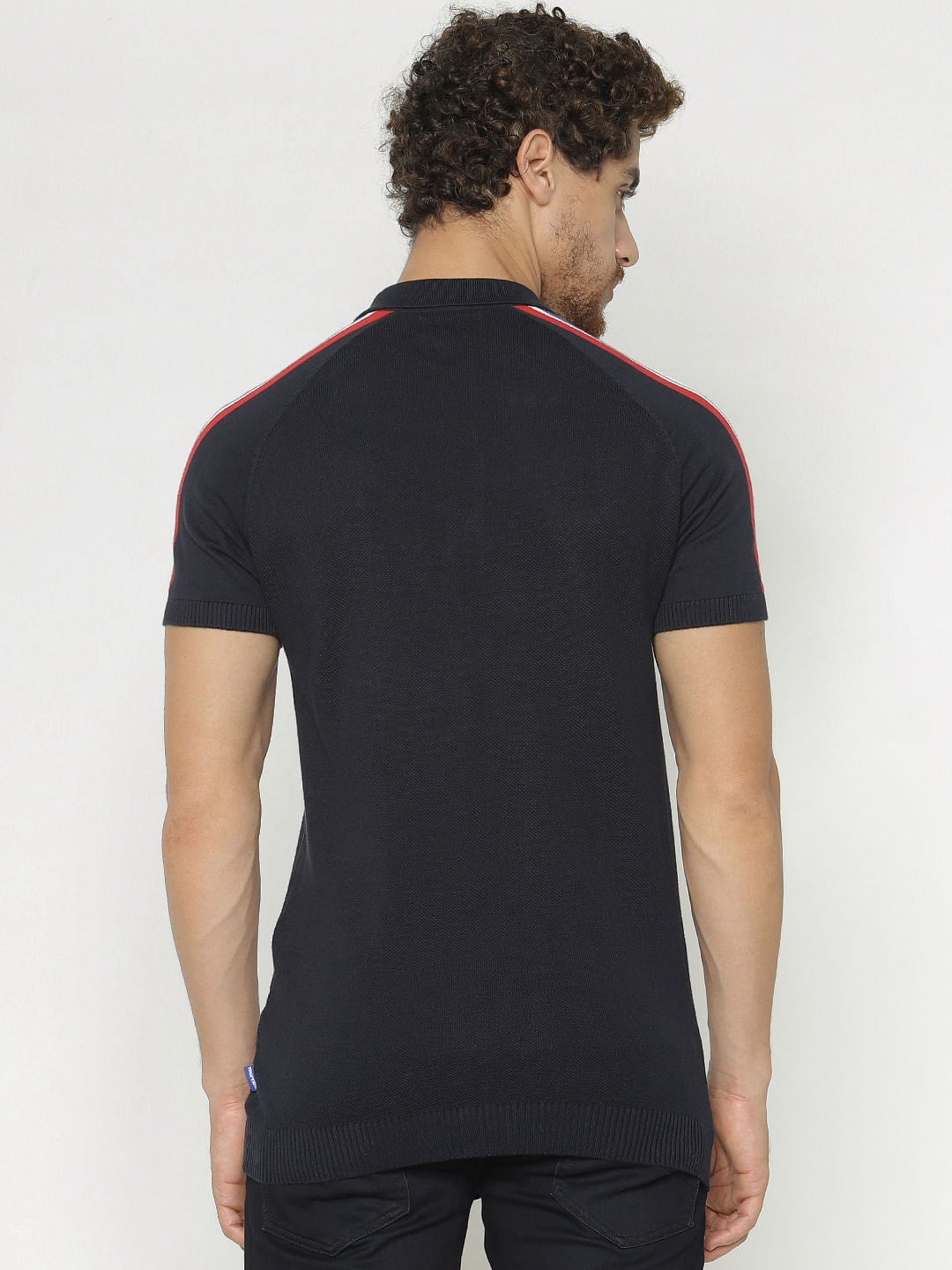 Navy Blue Polo Neck T-Shirt