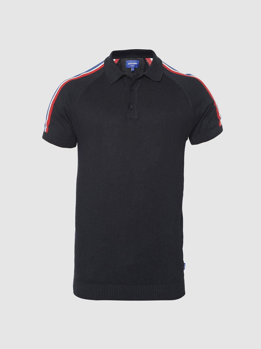 Navy Blue Polo Neck T-Shirt